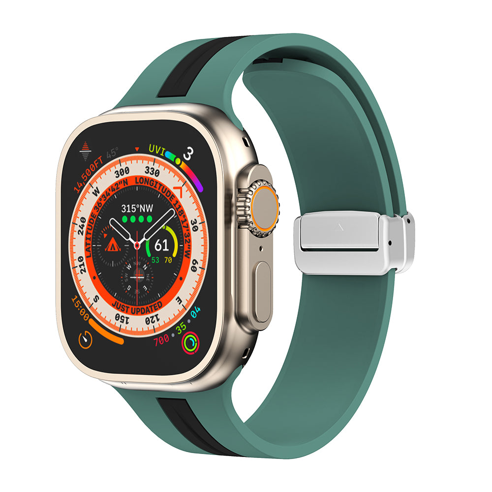 Premium Silikon Magnetarmband für Apple Watch Serie 9/8/7/SE/6/5/3/Ultra/2: 38mm, 40mm, 41mm, 42mm, 44mm, 45mm, 49mm