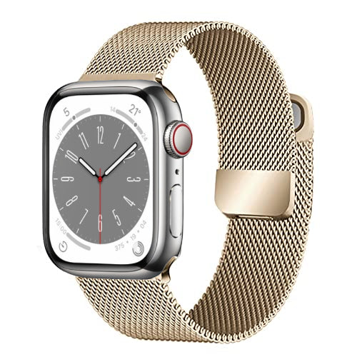 Milanese Loop Armband für Apple Watch Ultra 9 8 7 6 5 4 SE, 45mm 49mm 44mm 41mm 40mm | Premium Metall Magnetisches Armband, Doppelprofil für iWatch 3 42mm - Phone Heaven Zone