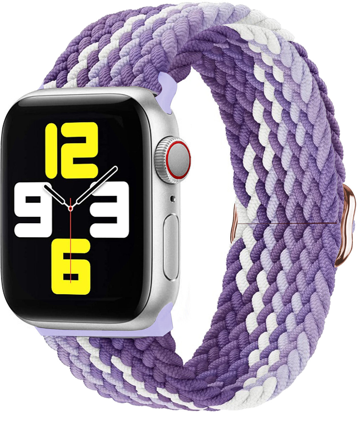 Luxus Nylon geflochtene Solo-Schlaufe für Apple Watch Armband 45mm 44mm 40mm Serie 9 8 7 6 5 4 SE2 Ultra | Verstellbares