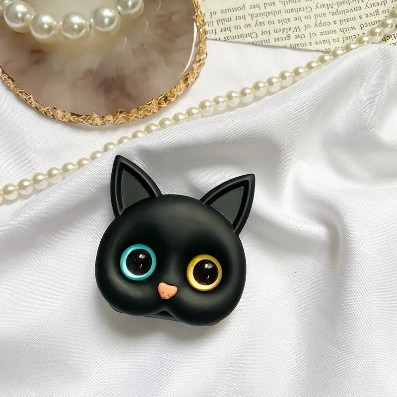 Luxury Air Sac Phone Holder Griptok with Kawaii 3D Cat Handy Finger Ring | Stand Grip Tok Handy Accessory for Smartphones, Apple iPhone, Samsung, iOS & Android | Stylish Phone Ring Holder