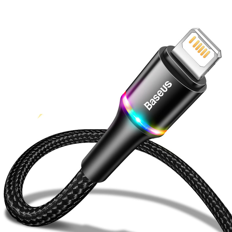 Premium Baseus USB Kabel für Apple iPhone 15 14 13 12Pro XS Max XR X 8 7 6, LED Beleuchtung, Schnellladung Ladegerät,