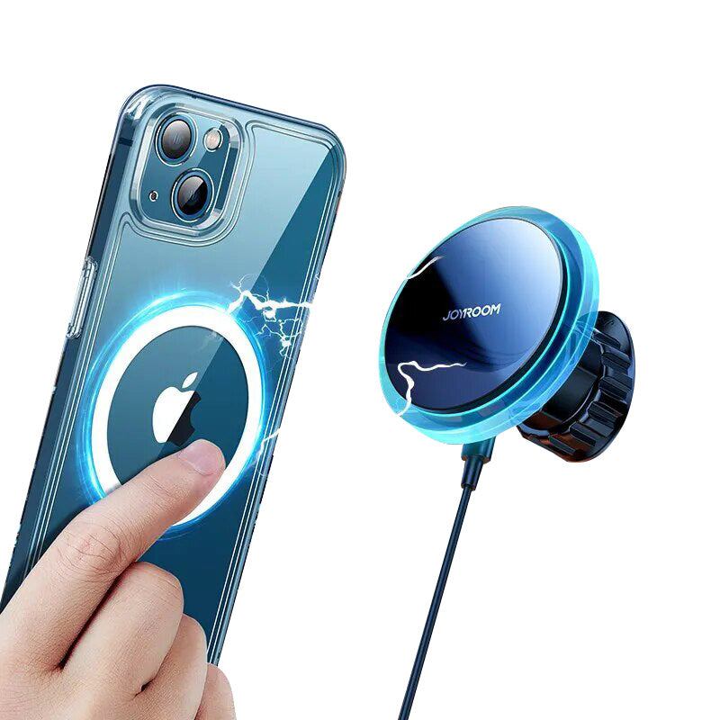 Premium Joyroom kabelloses Ladegerät & magnetischer Autotelefonhalter | für Apple iPhone 14, 13, 12 Pro Max - 