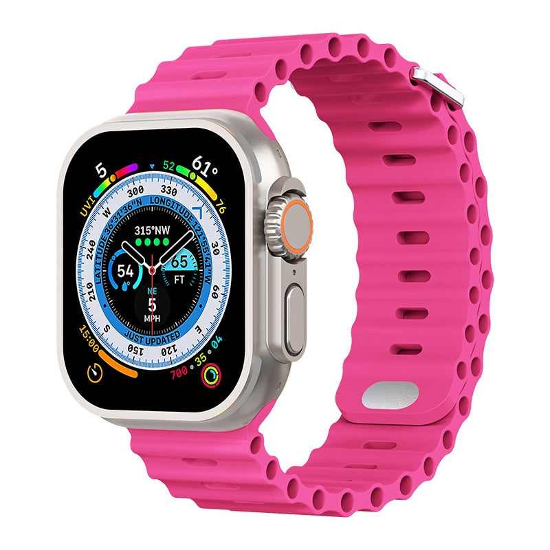 Ocean Strap Handgelenk Armband für Apple Watch | Weiches Premium Silikonarmband - Ultra 49mm bis 38mm & iWatch