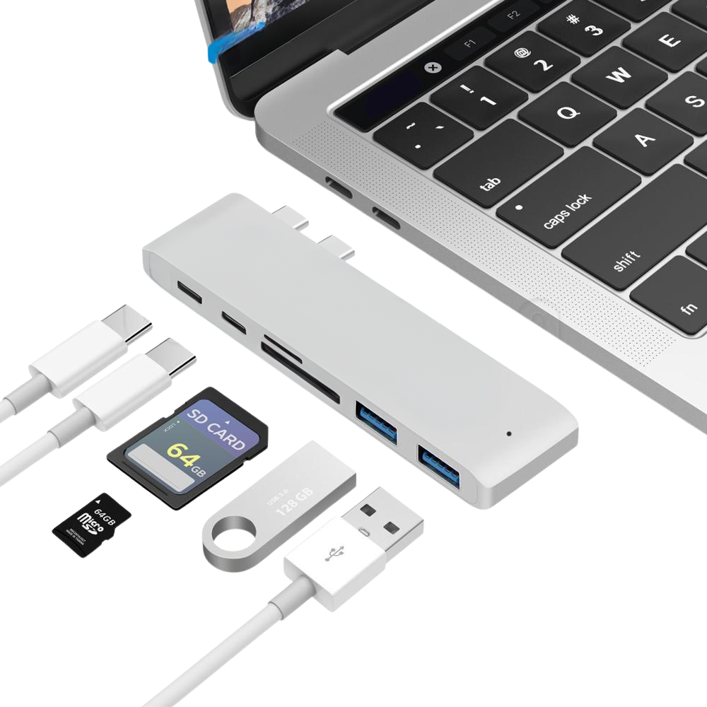 Premium USB-C Hub mit HDMI 4K Adapter & Thunderbolt 3: USB 3.1 Typ-C zu 3.0 Hub - Erweiterte Konnektivität für Macbook Air/Pro/M3/M2/M1: 16,14,13-inch | 2024/2023/2022/2020 Series  Chips