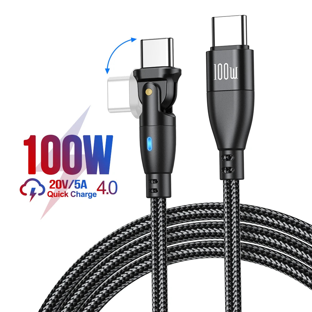 High Durability & Premium 3A Fast Charging Cable Type C for Samsung, 180 Rotation Apple iPhone Cable, Micro USB Charger Data Cable for Smartphones, Apple iPhone, Samsung, iOS &amp; Android