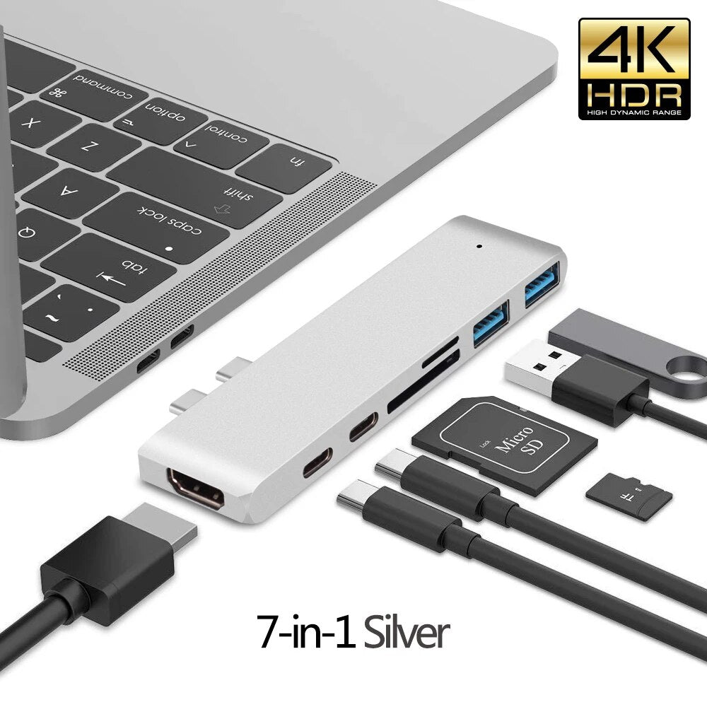 Premium USB 3.1 Typ-C Hub zu HDMI Adapter 4k Thunderbolt 3 USB C Hub 3.0  | MacBook Air Pro M3 M2 M1 Chip Erweitern Sie Ihre