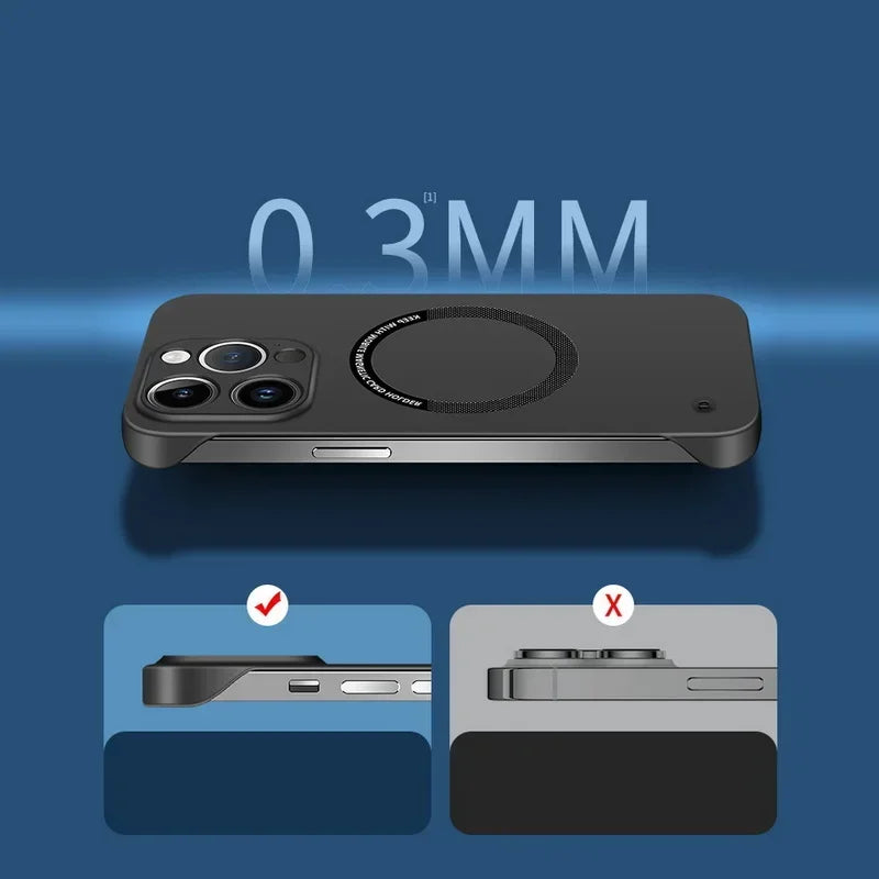 High-Quality Leather MagSafe Case: Magnetic iPhone Case with Shockproof Cover and Camera Protection | Armor Case for Apple iPhone 16/15/14/13/12 Pro Max Plus Mini | Luxury Phone Case