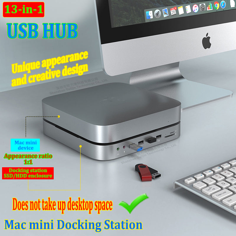 Hagibis USB-C Hub with Hard Drive Enclosure, High-Quality Type-C Docking Station, 2.5" SATA, NVMe M.2 SSD Case, 4K DP, USB 3.0 for Macbook Air/Pro/M3/M2/M1: 16,14,13-inch | 2024/2023/2022/2020 Series.