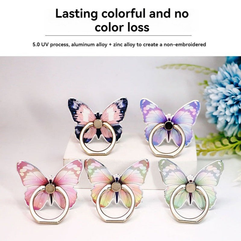 Premium Phone Stand Ring Buckle, Butterfly Cartoon, Cute & Creative: MagSafe Compatible for Smartphones, Apple iPhone, Samsung, iOS &amp; Android | Wholesale Ring Buckle Phone Stands