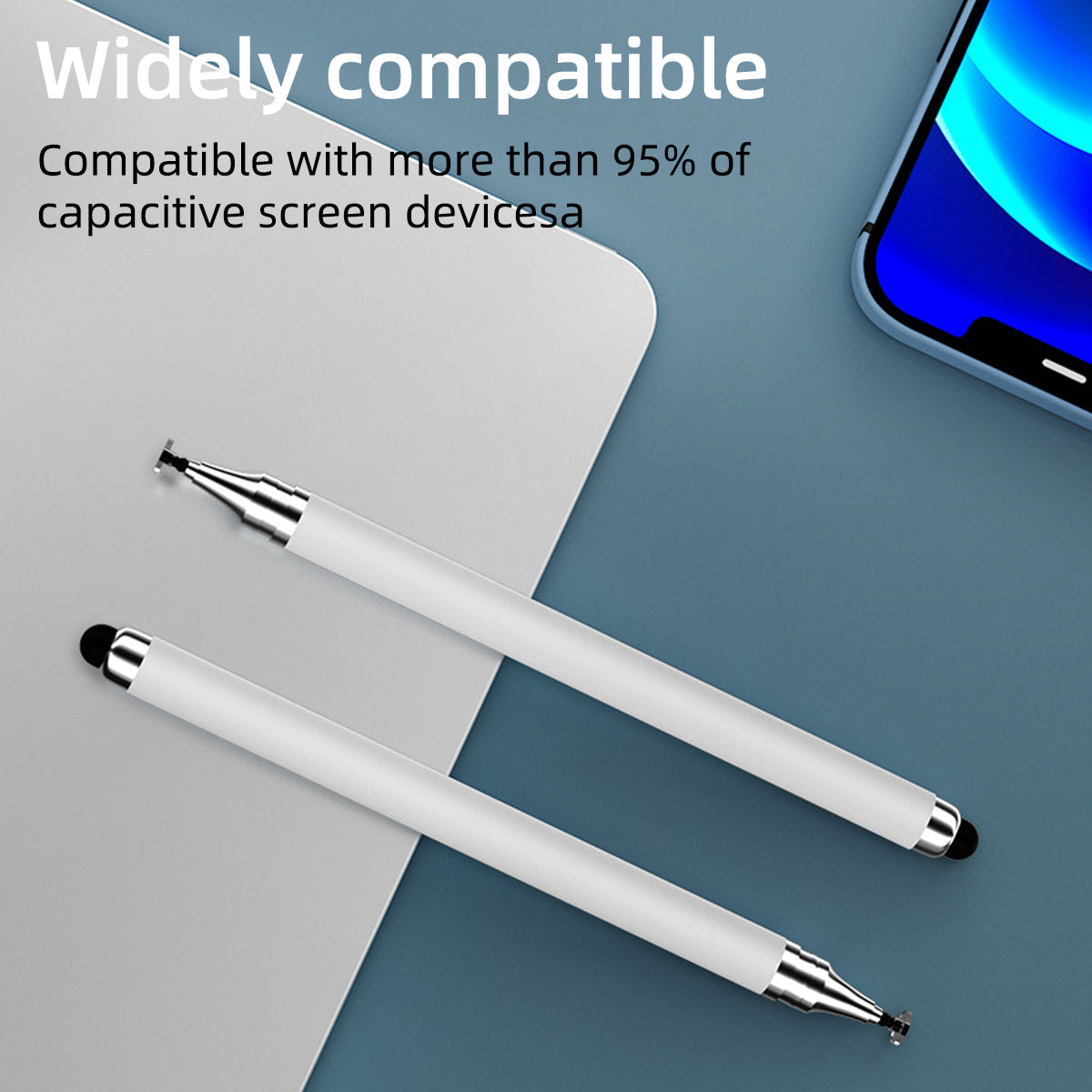 Premium Universal 2-in-1 Stift für Apple iOS & Android: Kapazitiver Touch Pen für Zeichnungen auf iPad, Samsung,Xiaomi Tablet