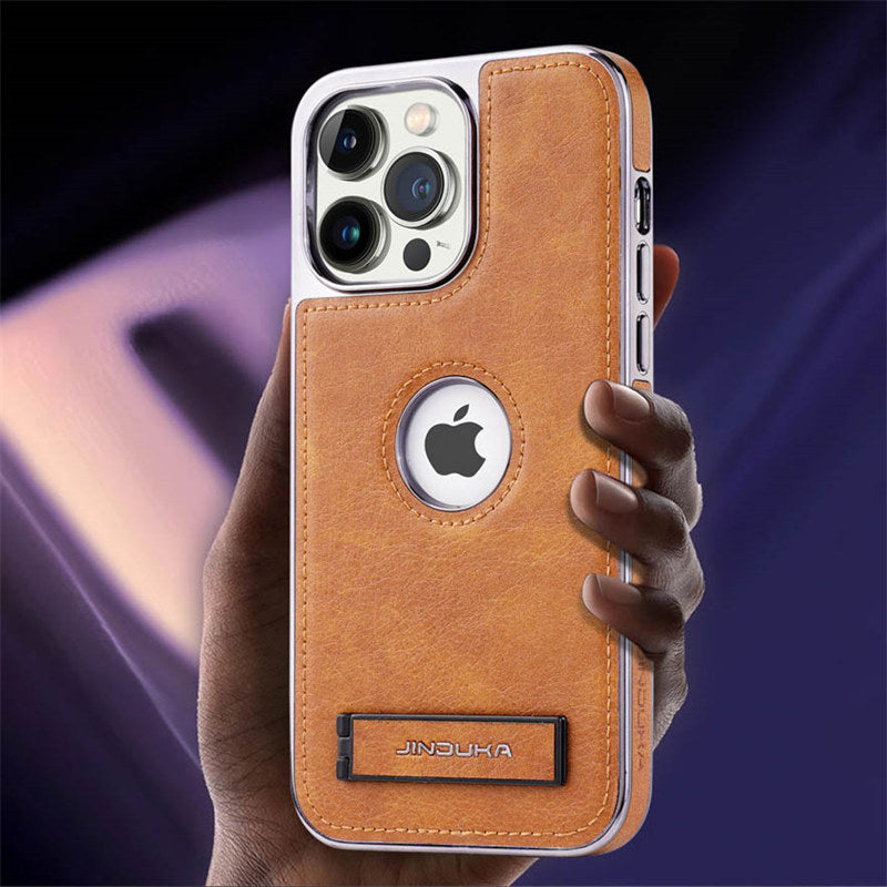 High-Quality Ultra-Thin Shockproof Leather Texture iPhone Case | MagSafe Case with Camera Lens Cover for Apple iPhone 16/15/14/13/12 Pro Max, Plus Cover | Armor Case, Bumper Cover Phone Case | Premium Protective Cover