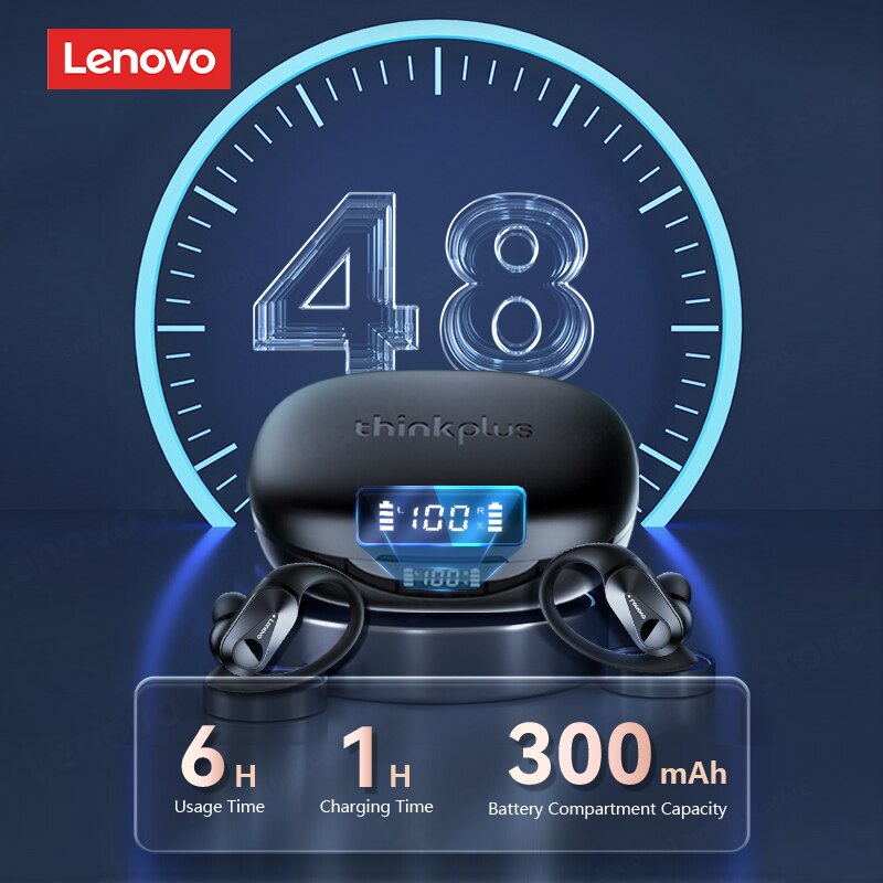 Lenovo LP75 Hochwertiges Bluetooth 5.3 Kopfhörer TWS Wireless Sport LED Digital Anzeige HiFi Stereo Rauschunterdrückung