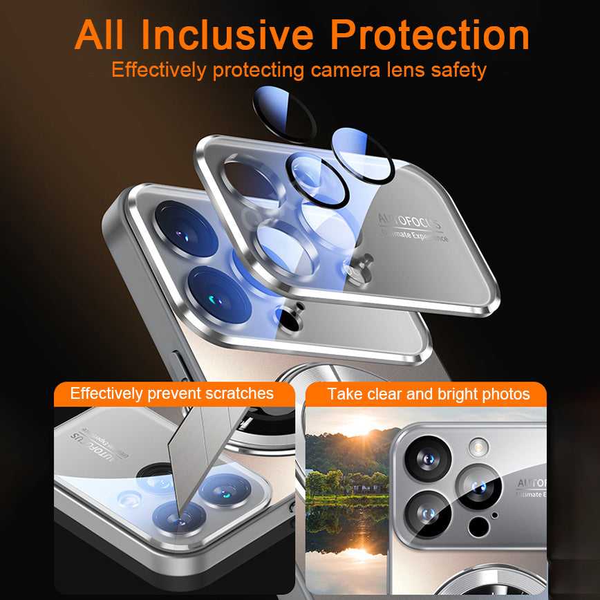 Luxury Matte Magnetic iPhone Case with Glass Lens Camera Protection | Shockproof & MagSafe Compatible | Armor Protective Cover for Apple iPhone 16/15/14/13/12 Pro Max Plus Mini | Limited Edition