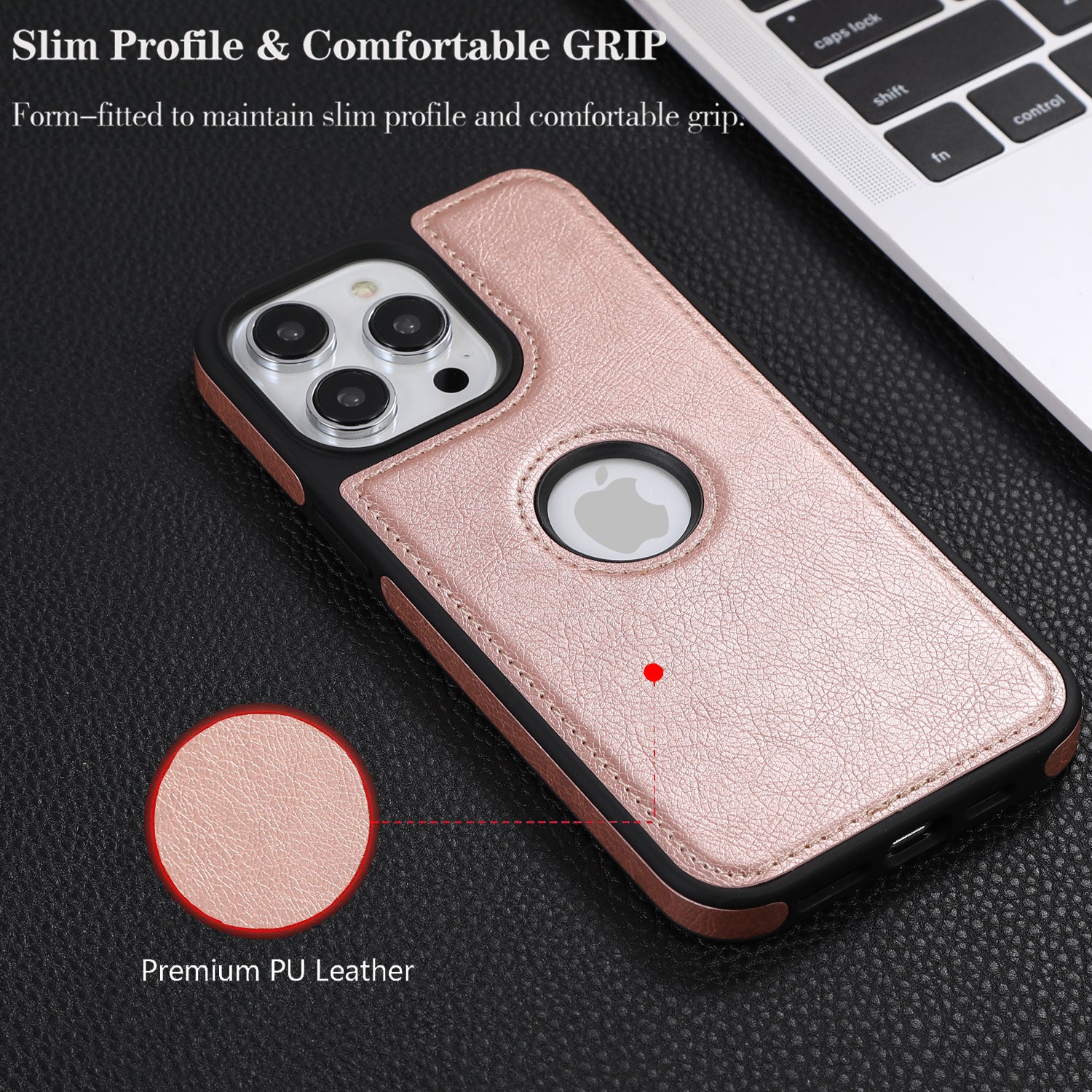 High-Quality Ultra-Thin Shockproof Leather Texture iPhone Case | MagSafe Case with Camera Lens Cover for Apple iPhone 16/15/14/13/12 Pro Max, Plus Cover | Armor Case, Bumper Cover Phone Case | Premium Protective Cover