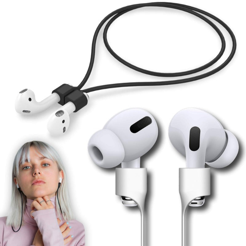 Premium Silikon Anti-Verlust Kopfhörerhalter für Apple AirPods 4/3/2/1 and Pro Series 2024/2022/2021/2019/2016 & Pro: Hochwertiges Bluetooth Nackenband-Kabel - Sicher & Stilvoll für Kabellose Ohrhörer