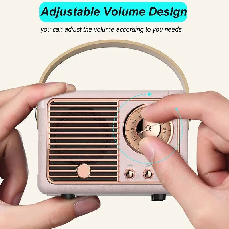 High-Quality HM11 Portable Bluetooth Speaker: Retro Old School Design, Wireless Bass Subwoofer, Waterproof, for Outdoor & Car | Stereo Music Box, Compatible withSmartphone, Laptop, Tablet, PC, Apple iPhone, iPad, MacBook, iOS, Android, Samsung