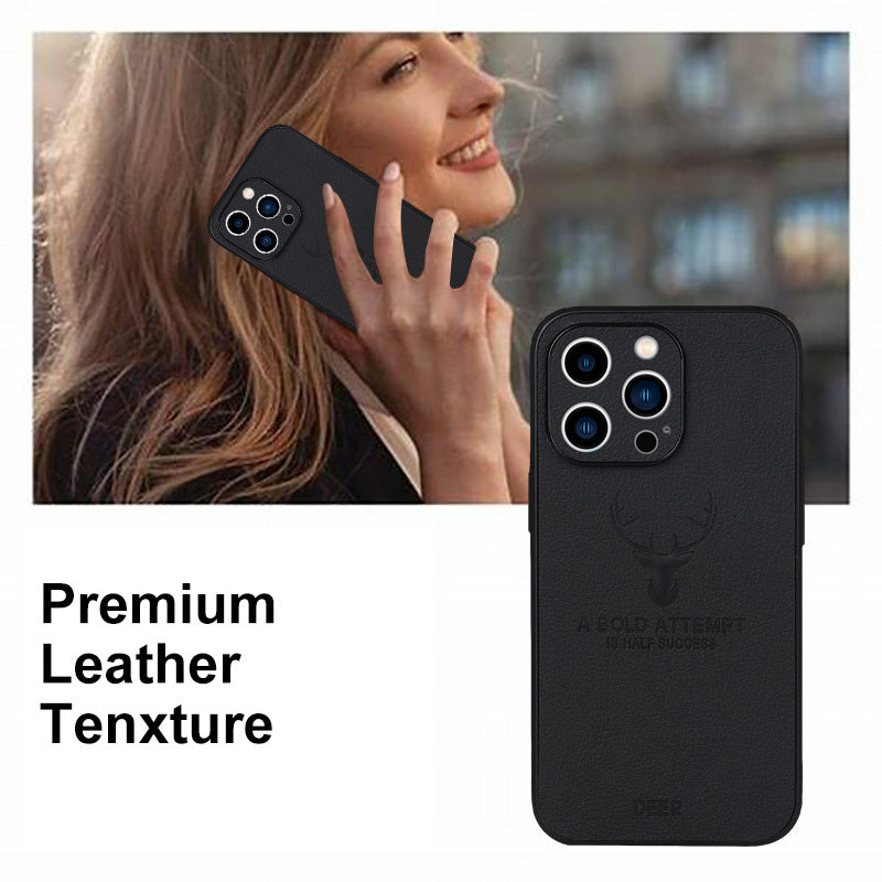 High-Quality Deer Leather Apple iPhone Case | MagSafe, Wireless Magnetic Charging, Vintage, Camera Lens Protection, Shockproof Case for iPhone 16/15/14/13/12 Pro Max Plus Mini Cover