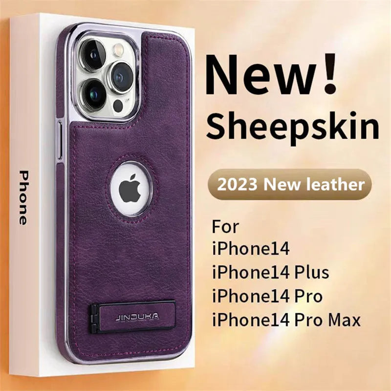 High-Quality Ultra-Thin Shockproof Leather Texture iPhone Case | MagSafe Case with Camera Lens Cover for Apple iPhone 16/15/14/13/12 Pro Max, Plus Cover | Armor Case, Bumper Cover Phone Case | Premium Protective Cover