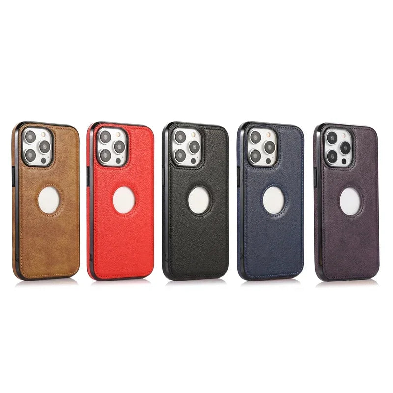 High-Quality Ultra-Thin Shockproof Leather Texture iPhone Case | MagSafe Case with Camera Lens Cover for Apple iPhone 16/15/14/13/12 Pro Max, Plus Cover | Armor Case, Bumper Cover Phone Case | Premium Protective Cover