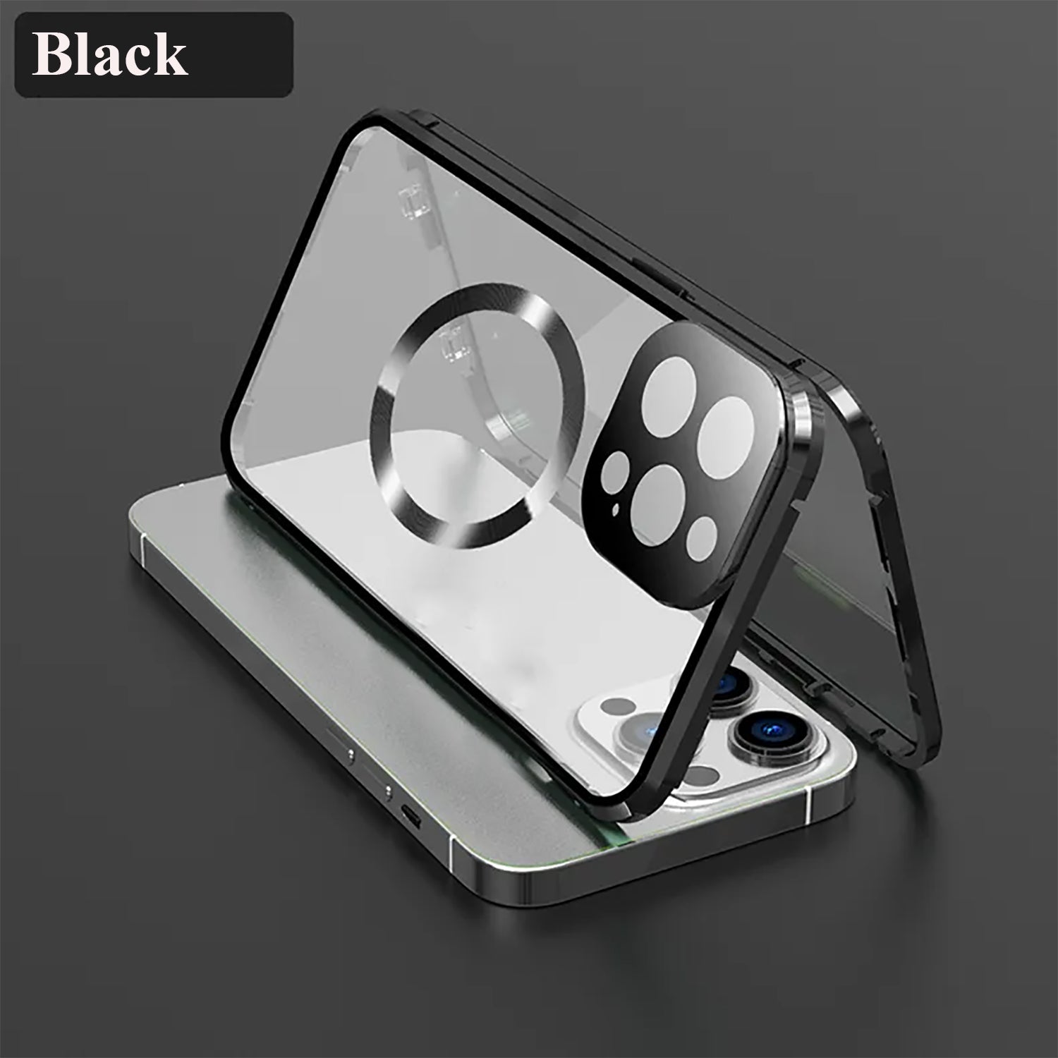 High-Quality iPhone Case with 360° Full Sealed Protection of Glass and Metal | MagSafe-Compatible Protective Case with 360-Degree Protection and Camera Lens Protection for Apple iPhone 16/15/14/13/12 Pro Max, Plus, Mini Cover | Armor Case and Bumper Cover