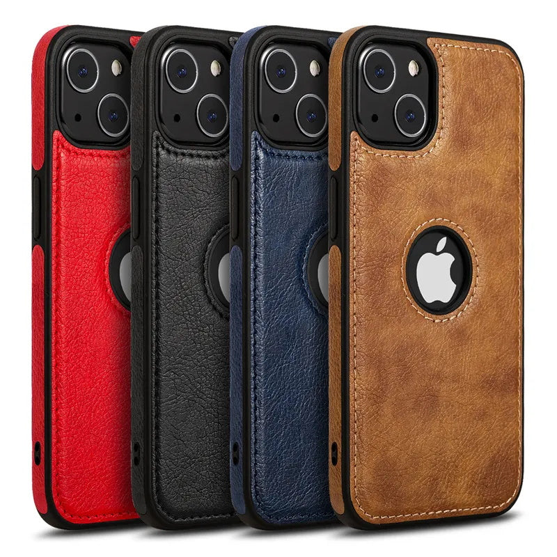 High-Quality Ultra-Thin Shockproof Leather Texture iPhone Case | MagSafe Case with Camera Lens Cover for Apple iPhone 16/15/14/13/12 Pro Max, Plus Cover | Armor Case, Bumper Cover Phone Case | Premium Protective Cover