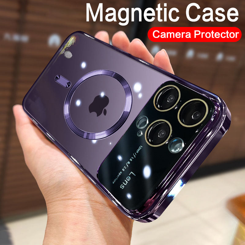 Luxury Ultra-Thin Matte iPhone Case with Ring Holder, Stand, and Camera Lens Cover | MagSafe Compatible with Wireless Fast Charging for Apple iPhone 16/15/14/13/12 Pro Max Plus Mini | Hard PC Armor Case, Shockproof