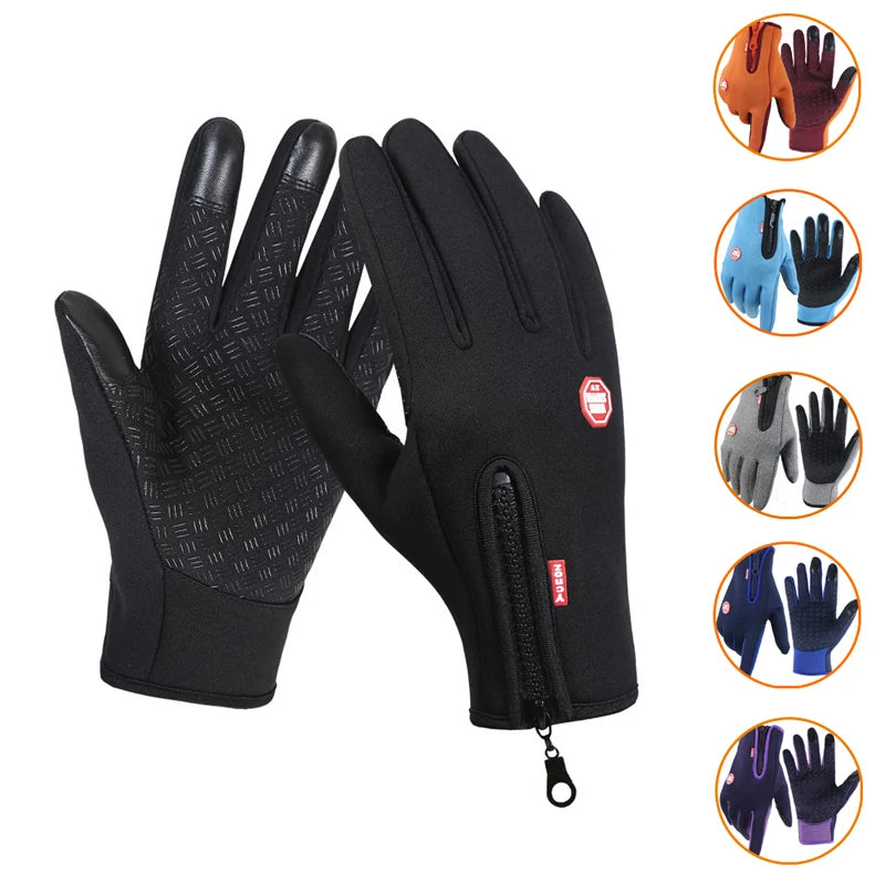 Premium Neue Winterhandschuhe : Touchscreen, wasserdicht, Motorrad, Fahrrad, Outdoor-Sport, Ski, Warm mit Samt