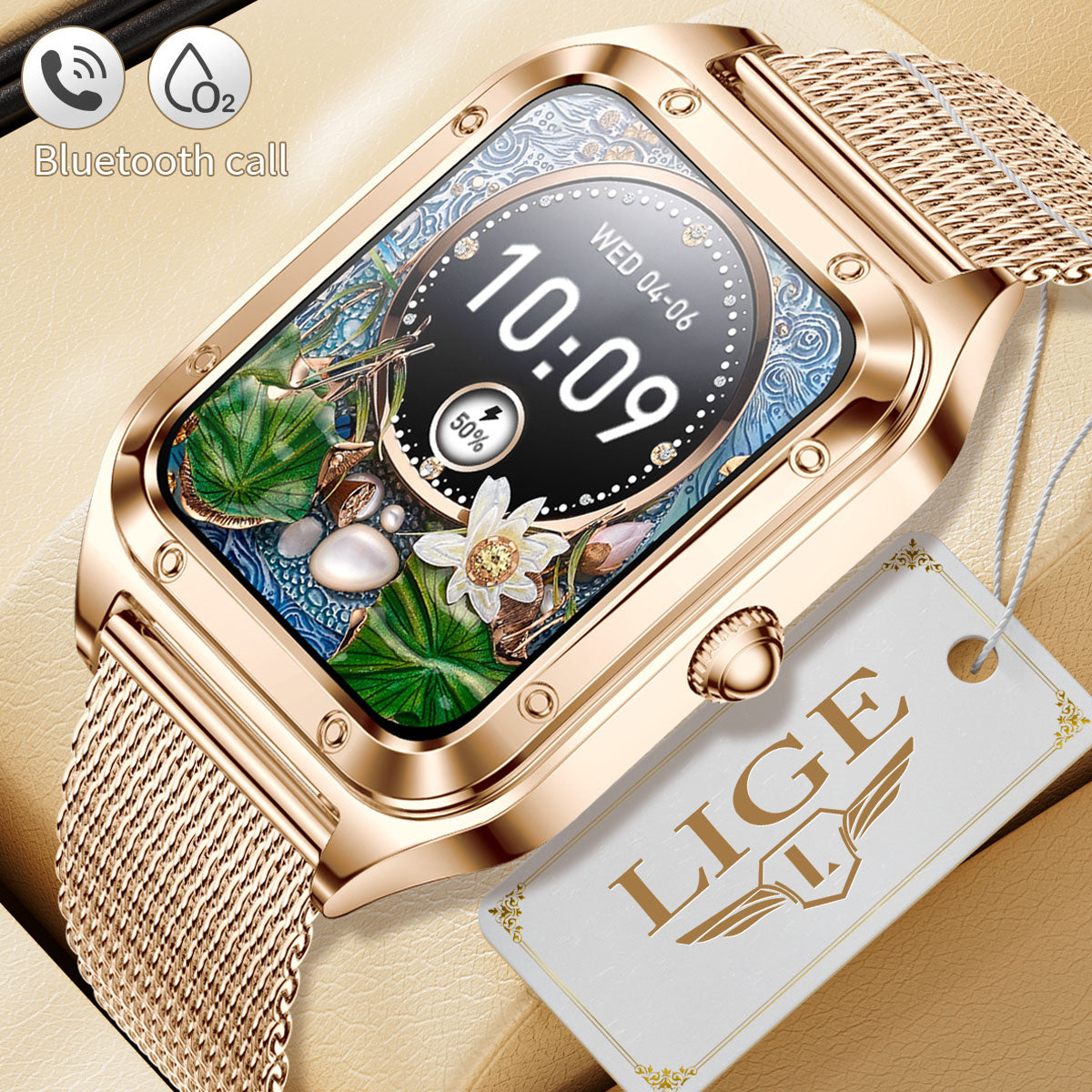 Premium Luxury Fashion Smartwatch for Women | Bluetooth Call, Blood Pressure Monitoring, Multifunctional Sports Bracelet, Waterproof | Limited Edition