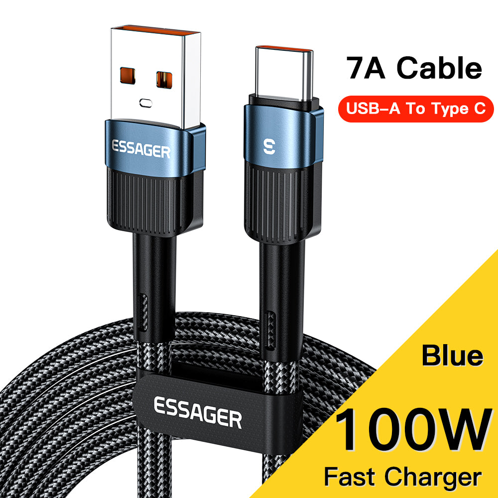 Premium 7A USB Type C Cable | Fast Charging Cable for Smartphones, Apple iPhone, Samsung, iOS & Android Realme, Huawei P30 Pro, Samsung, OnePlus, Poco F3 - 66W Fast Charge Wire USB-C Charger Data Cable