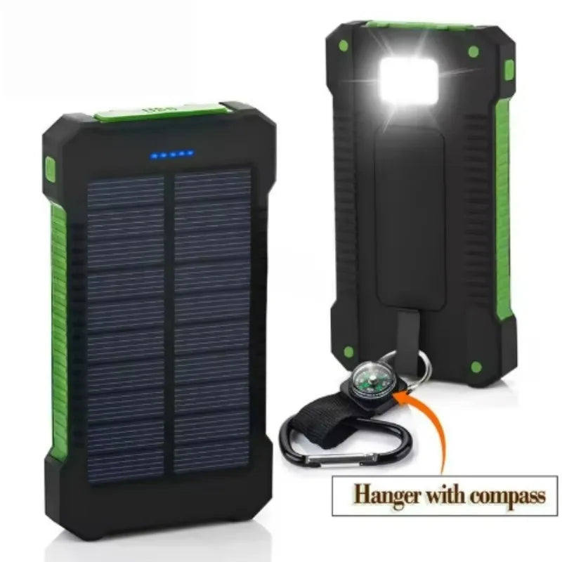 High-Quality Power Bank 20000mAh Solar Charger | Portable External Battery with 5V Fast Charging and Super Bright Flashlight for Smartphones, Apple iPhone, Samsung, iOS & Android  On-the-Go