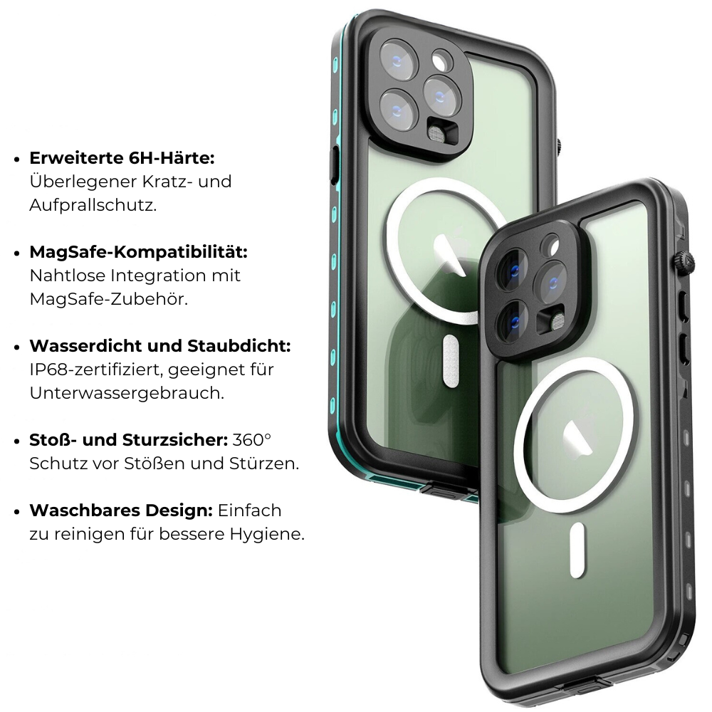 Militärstandard Wasserdichte IP68 iPhone Hülle mit MagSafe: Für Tauchen & Outdoor-Sport | Stoßfest & Langlebig - Phone Heaven Zone