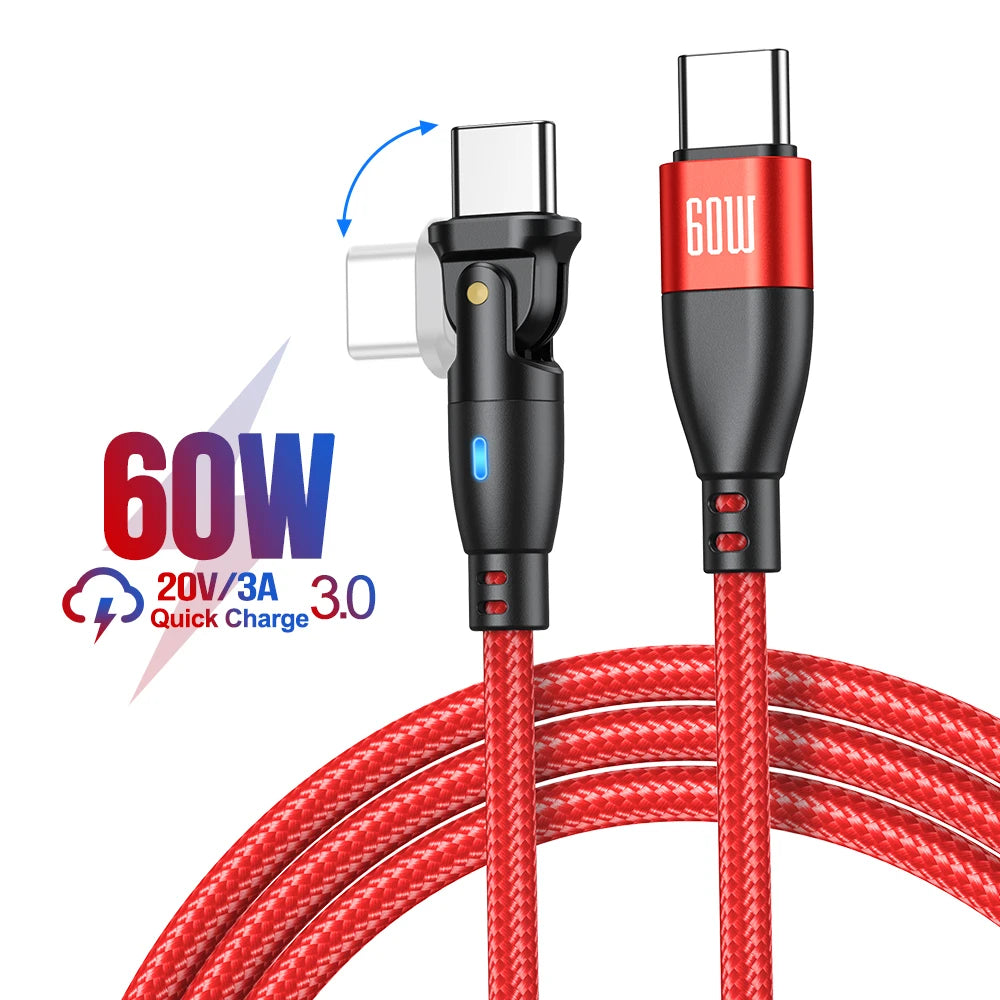 High Durability & Premium 3A Fast Charging Cable Type C for Samsung, 180 Rotation Apple iPhone Cable, Micro USB Charger Data Cable for Smartphones, Apple iPhone, Samsung, iOS &amp; Android