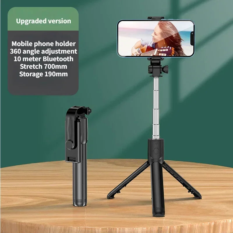 Premium Wireless Selfie Stick & Tripod Stand: For Apple iPhone 15/14/13/12/11 Pro Max/Plus/Mini, Android, Samsung, GoPro | Cameras, Smartphones, Apple iPhone, Samsung, iOS & Android - Stable Live Shooting | Limited Edition