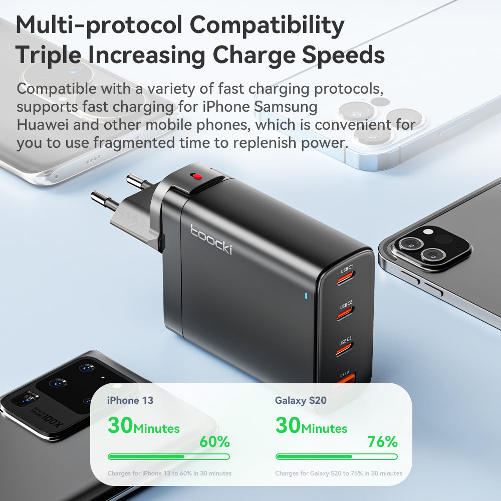 High-Quality 67W GAN USB C Charger Fast Charger 65W QC 4.0 PD 3.0 45W USB C Type C Fast Charger for Smartphones, Apple iPhone, Samsung, iOS &amp; Android MacBook