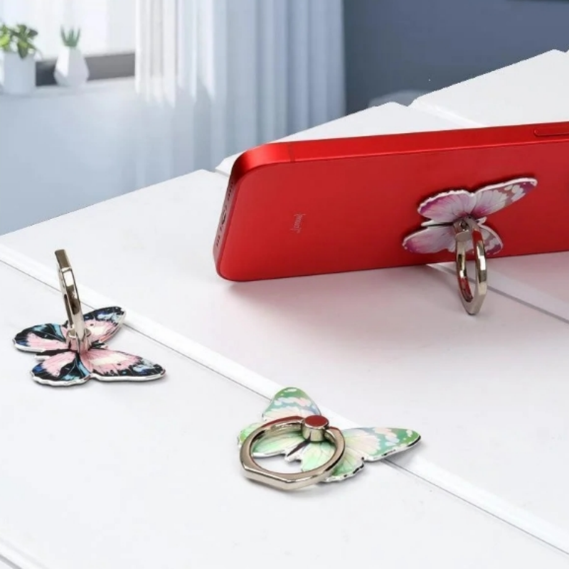 Premium Phone Stand Ring Buckle, Butterfly Cartoon, Cute & Creative: MagSafe Compatible for Smartphones, Apple iPhone, Samsung, iOS &amp; Android | Wholesale Ring Buckle Phone Stands