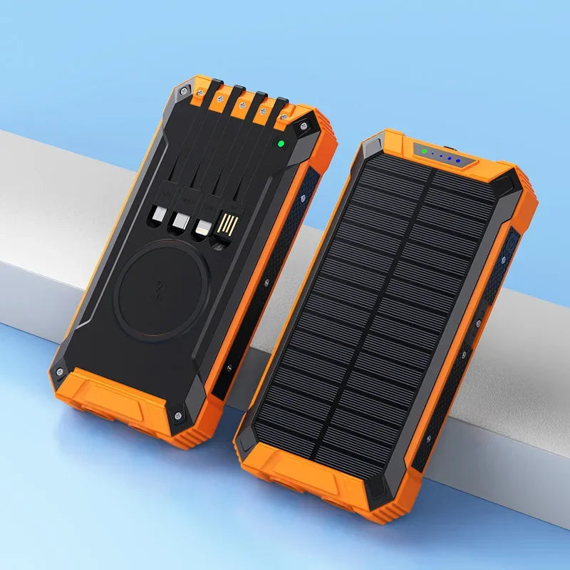 High-Quality Power Bank 20000mAh Solar Charger | Portable External Battery with 5V Fast Charging and Super Bright Flashlight for Smartphones, Apple iPhone, Samsung, iOS & Android  On-the-Go