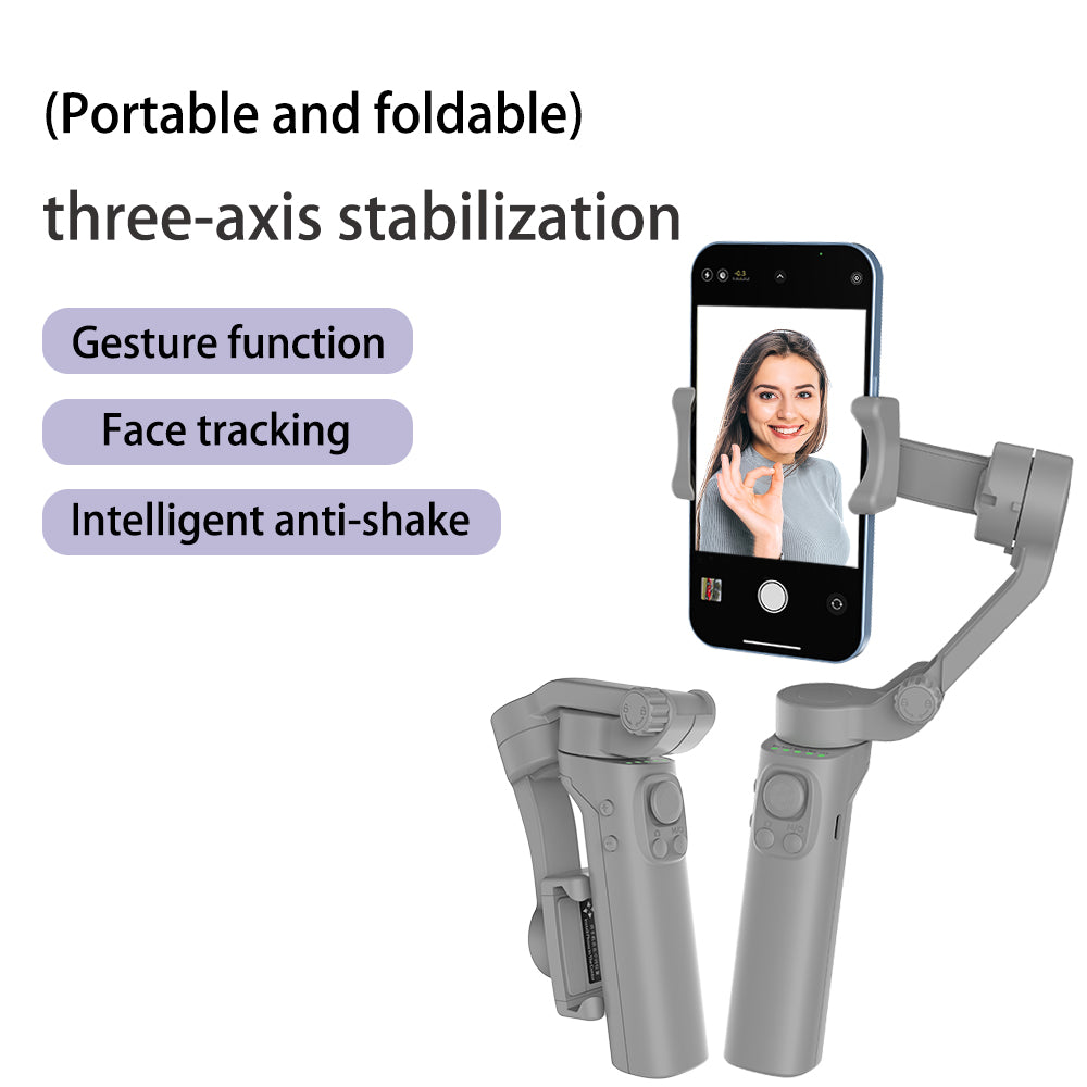 3-Axis Foldable Handheld Gimbal Stabilizer for Smartphones | Anti-Shake Video Recording for iPhone & Android Smartphones, Apple iPhone, Samsung, iOS & Android Vlogs