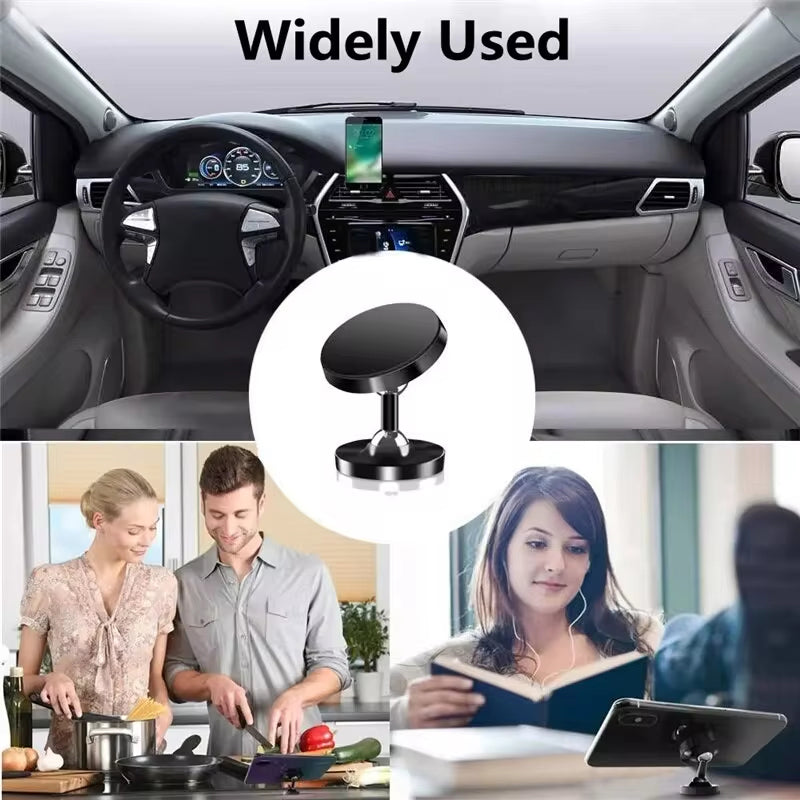 Luxury Magnetic Car Phone Holder: GPS Phone Mount for Smartphones, Apple iPhone, Samsung, iOS & Android, Xiaomi, Huawei, OnePlus