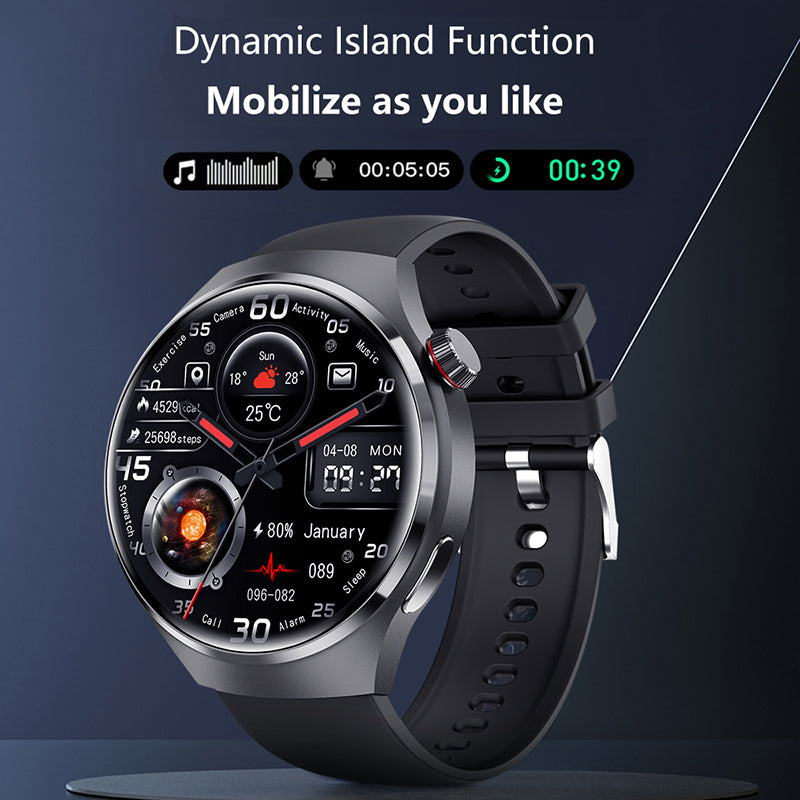 Premium GPS-Smartwatch für Männer: 360*360 HD-Bildschirm, Herzfrequenz, Bluetooth-Anruf, NFC, IP68 wasserdicht, Blutzucker