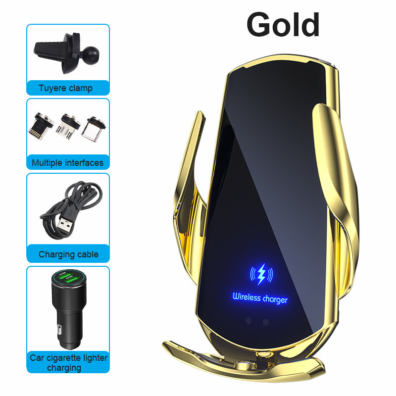 Car Wireless Phone 30 W Fast Charger |  Premium USB Type-C with Magnetic Infrared Sensor, LED Indicator & Car Mount - Compatible with Smartphones, Apple iPhone, Samsung, iOS & Android