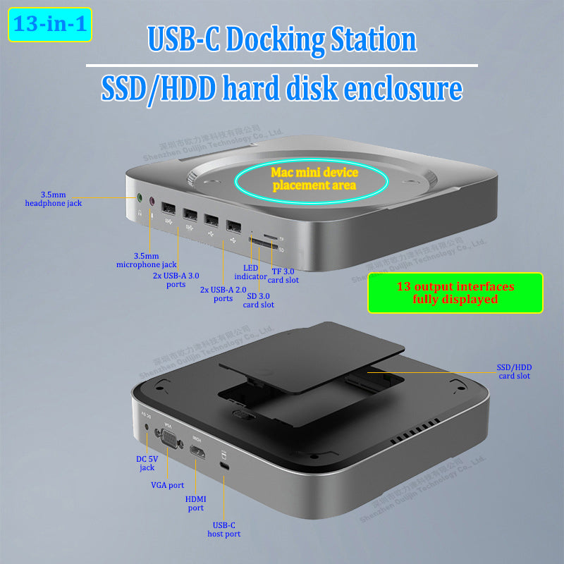 Hagibis USB-C Hub with Hard Drive Enclosure, High-Quality Type-C Docking Station, 2.5" SATA, NVMe M.2 SSD Case, 4K DP, USB 3.0 for Macbook Air/Pro/M3/M2/M1: 16,14,13-inch | 2024/2023/2022/2020 Series.