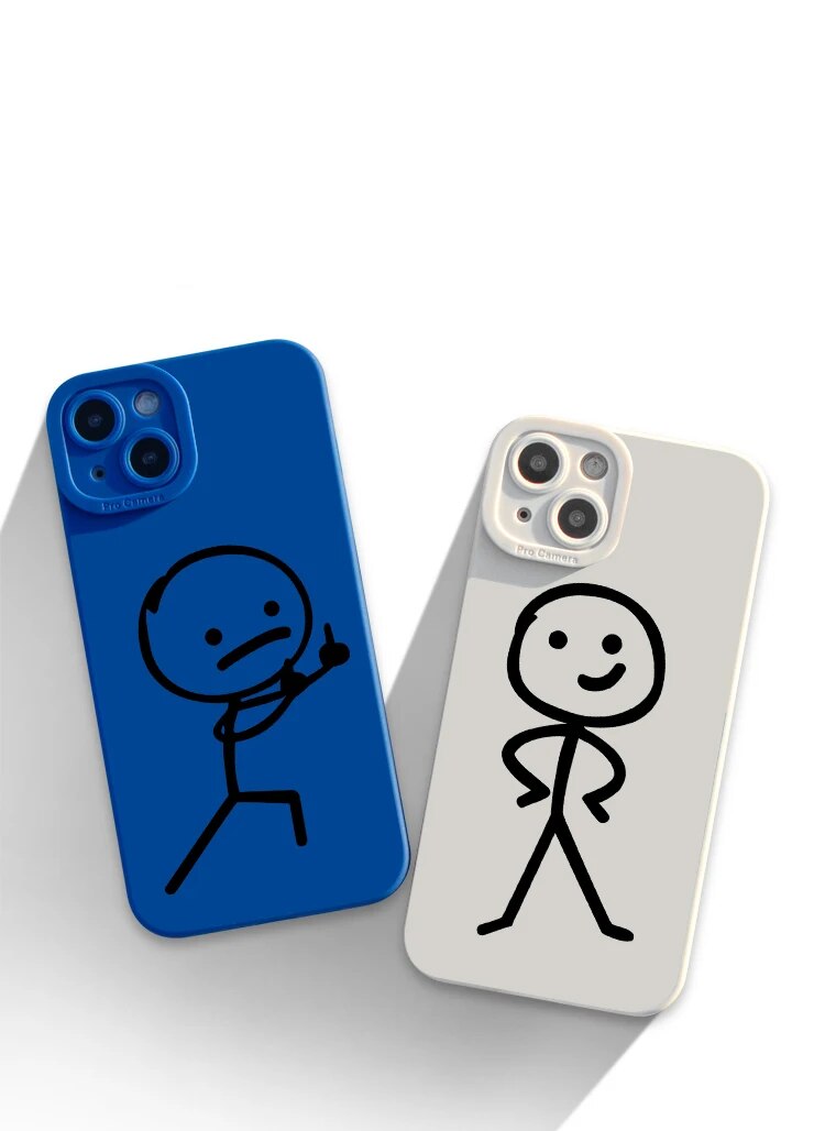 Hochwertiges Cartoon Matchman Handyhülle | iPhone 15/14/13/12/11 Pro Max Mini XR/XS/X/7/8 Plus | Stoßfestes Matte Weiches TPU Silikon Cover - Phone Heaven Zone