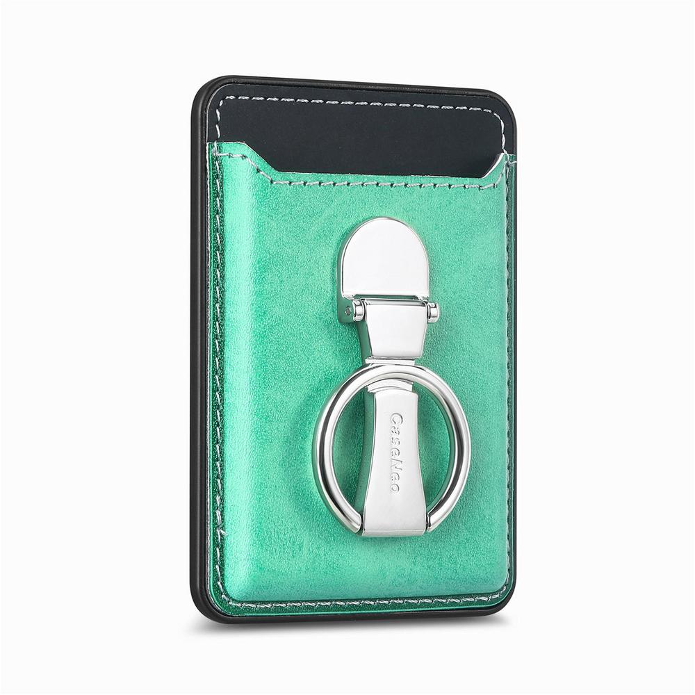 High-Quality Leather MagSafe Wallet with Card Slots: Foldable Ring Holder & Stand Function, Magnetic for Smartphones, Apple iPhone, Samsung, iOS & Android