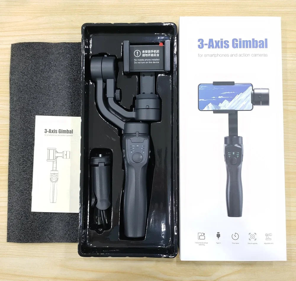 3-Axis Foldable Handheld Gimbal Stabilizer for Smartphones | Anti-Shake Video Recording for iPhone & Android Smartphones, Apple iPhone, Samsung, iOS & Android Vlogs