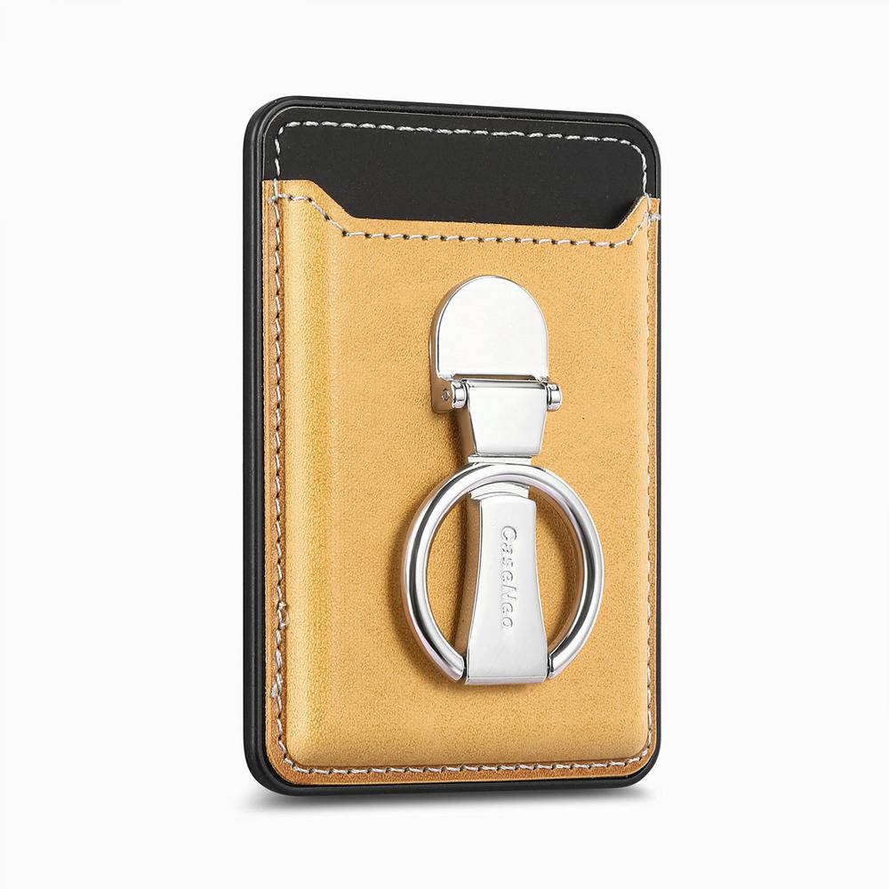 High-Quality Leather MagSafe Wallet with Card Slots: Foldable Ring Holder & Stand Function, Magnetic for Smartphones, Apple iPhone, Samsung, iOS & Android