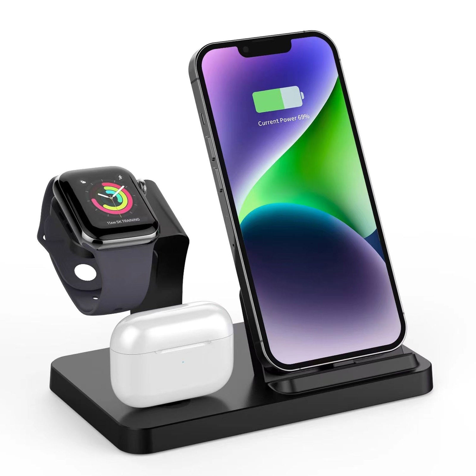 3-in-1 Kabelloser Ladestation - iPhone, Apple Watch, AirPods Ladegerät | Magnetisches Schnellladestation Docking